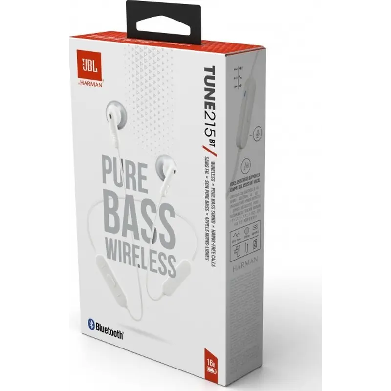 Bluetooth-гарнітура JBL Tune T215BT White (JBLT215BTWHT) Bluetooth-гарнітура JBL Tune T215BT White (JBLT215BTWHT)