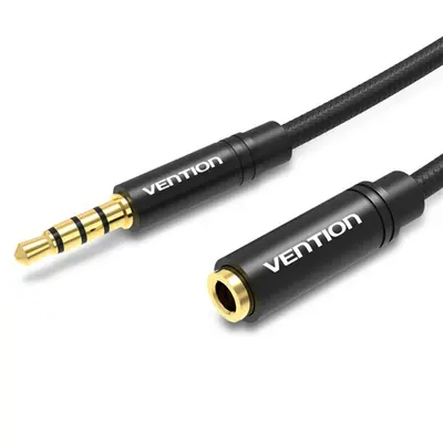 Кабель Vention Audio 3.5 мм - 3.5 мм, M/F, 1 м, чорний (BHBBF) Кабель Vention Audio 3.5 мм - 3.5 мм, M/F, 1 м, чорний (BHBBF)