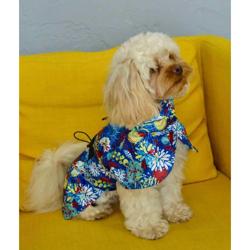 Дощовик плащ візерунки синій M-118