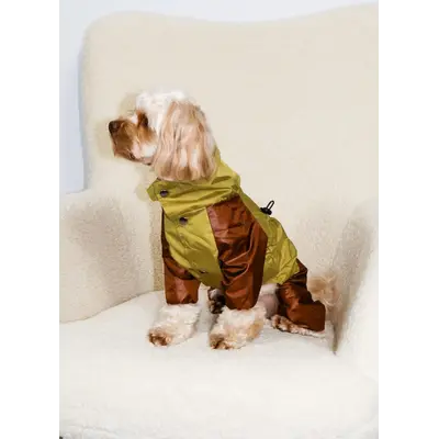 Дощовик з фіксаторами гірчично шоколадний M-122