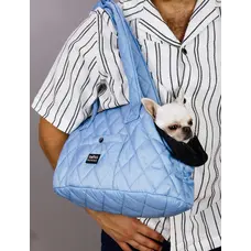 Сумка стьобана блакитна S-86