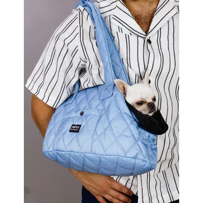 Сумка стьобана блакитна S-86