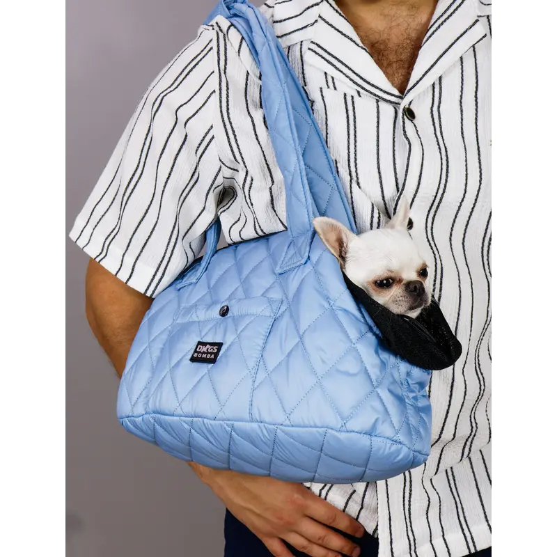 Сумка стьобана блакитна S-86