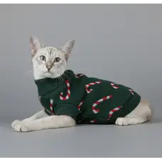 Светр для котiв в'язаний Карамель смарагд SC-31