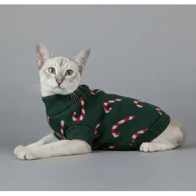 Светр для котiв в'язаний Карамель смарагд SC-31