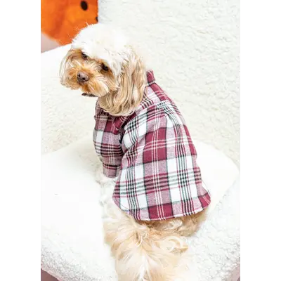 Сорочка картата весна марсала RUB-68