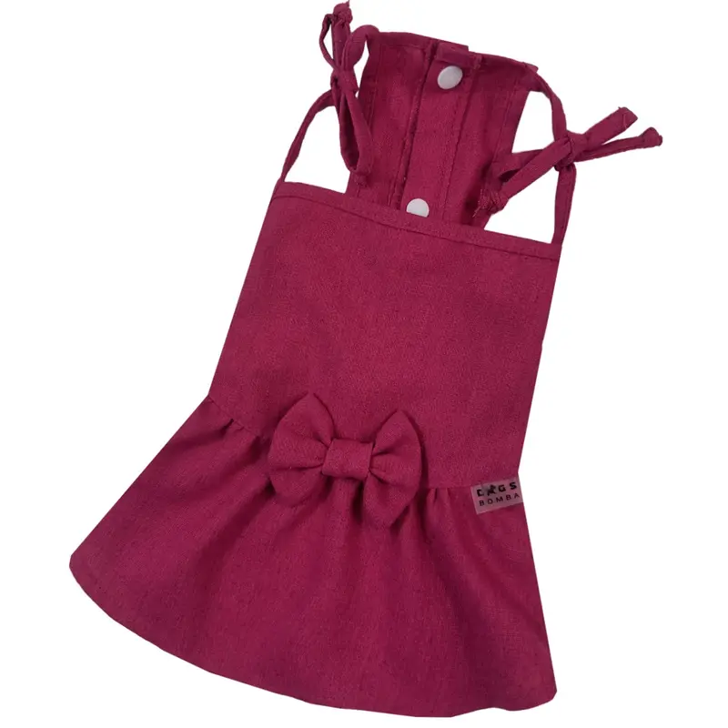 Сарафан лляний малиновий P-41