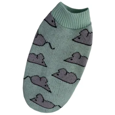 Светр для котiв в'язаний Мишки м'ята SC-25