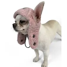 Шапка Авіатор тедді пудра S-85