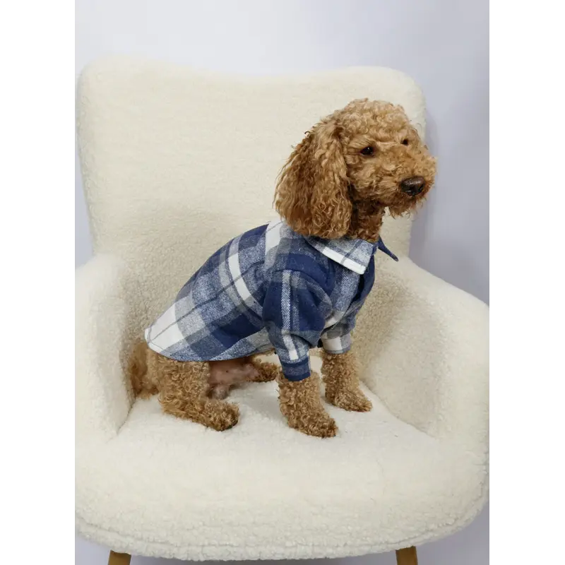 Сорочка картата синя RUB-61