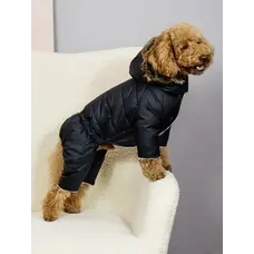 Зимовий комбінезон на хутрі чорний AM-43