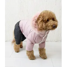 Зимовий комбінезон на хутрі пудра AM-42