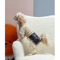 Сукня зі шкіряною спідницею шоколад P-43