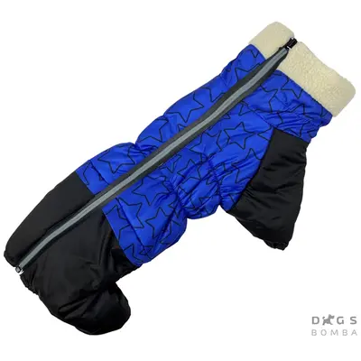 Зимовий комбінезон ДЛЯ ТАКС зірки синій RT-13