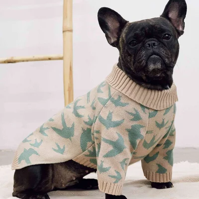 Светр в'язаний Пташки беж Y-330