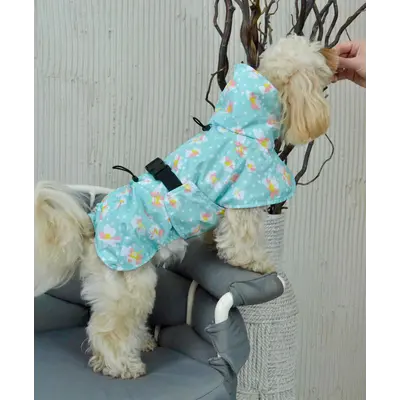 Дощовик плащ квіточки м'ятний M-119