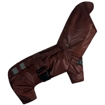 Зимовий комбінезон з поясом шоколад R-59