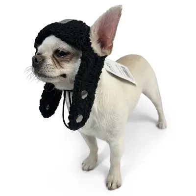 Шапка Авіатор тедді чорна S-82