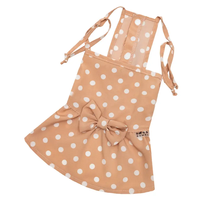 Сарафан горошок персик P-47