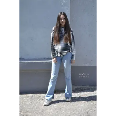 Тільняшка жiноча чорно-бiла L-1