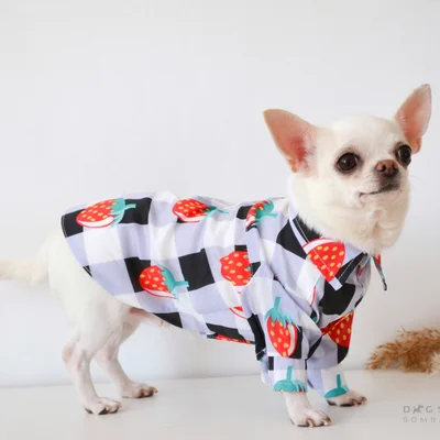 Сорочка Dogs Bomba клiтинка з полуницею RUB-41