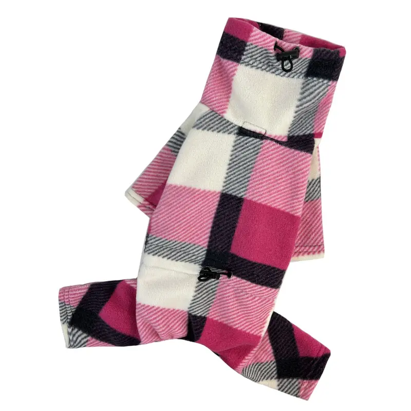 Костюм флiс картатий малина D-204