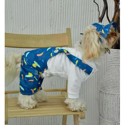 Костюм із лямками джинс фарби D-212