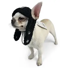 Шапка Авіатор тедді чорна S-82