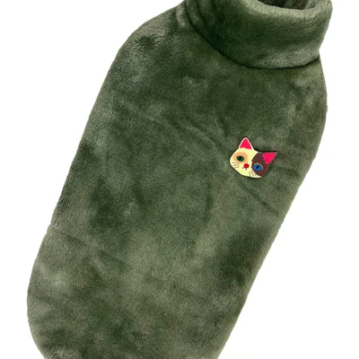 Светр для котiв махровий хакi SC-5