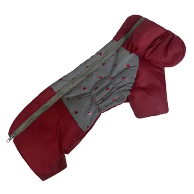 Зимовий комбінезон ДЛЯ ТАКС дівчат світловідбиваючий червоний RT-24