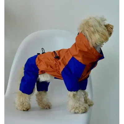 Дощовик з фіксаторами помаранч синій M-124