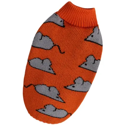 Светр для котiв в'язаний Мишки помаранч SC-26