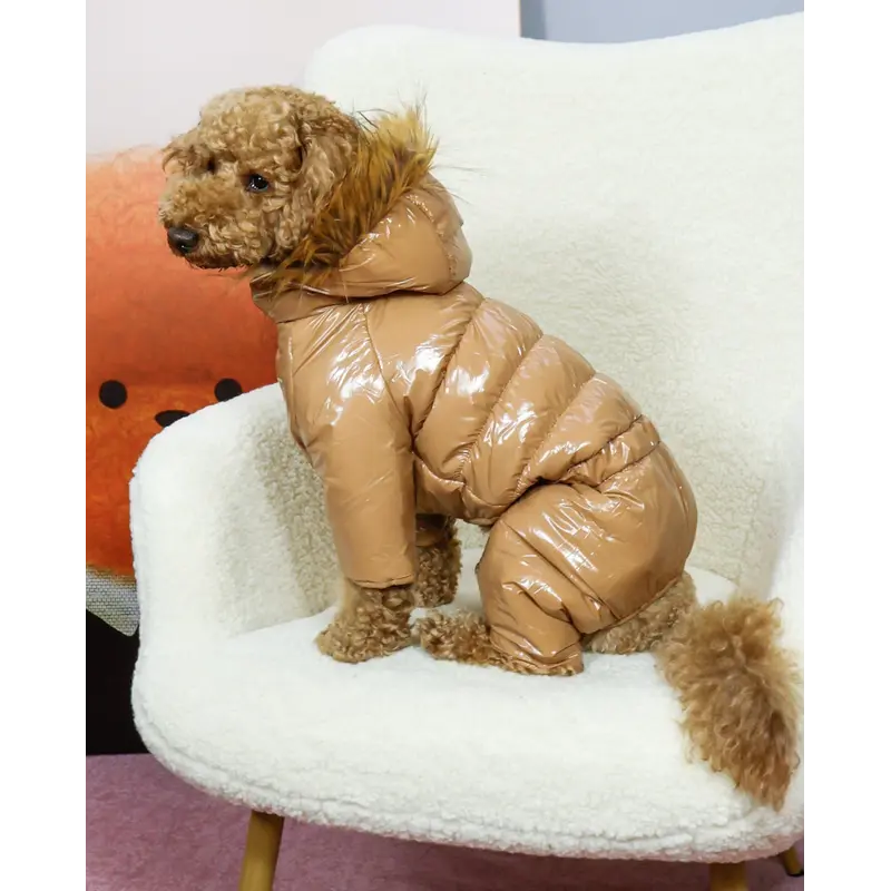 Зимовий комбінезон лакований карамель A-87