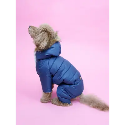 Зимовий комбінезон на хутрі петроль AM-41