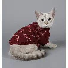 Светр для котiв в'язаний Карамель марсала SC-32