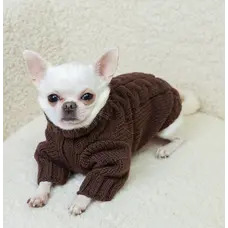 Светр в'язаний Косичка шоколад Y-367
