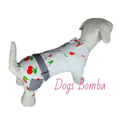 Кобмінезон вишні білий Y-26