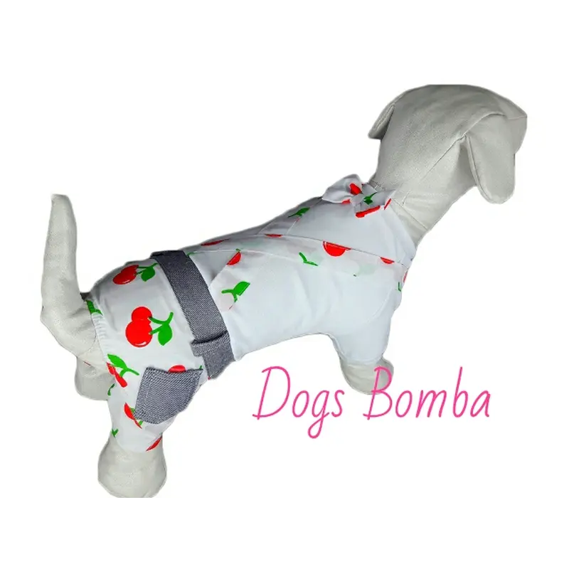 Кобмінезон вишні білий Y-26