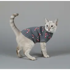 Светр для котiв в'язаний Карамель сірий SC-33