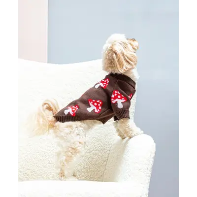 Светр в'язаний Грибочки шоколад Y-400