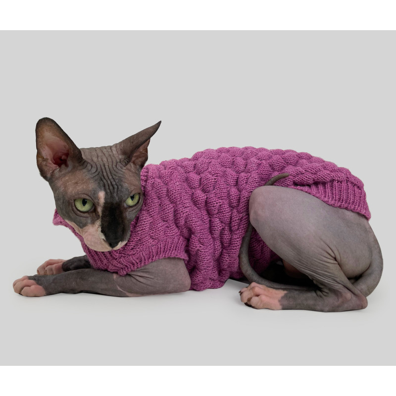 Светр для котiв в'язаний cоти рожевий SC-8