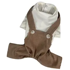 Костюм із лямками вельвет шоколад D-211