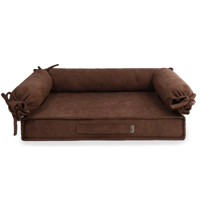 Лежак HugRoll велюр шоколад L-18