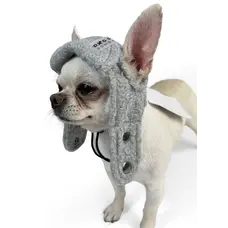 Шапка Авіатор тедді сіра S-77