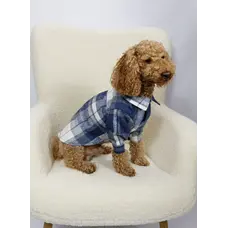 Сорочка картата синя RUB-61