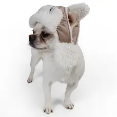 Шапка з вушками беж S-94