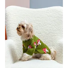 Светр в'язаний Грибочки оливка Y-399