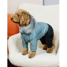 Зимовий комбінезон на хутрі м'ята AM-40