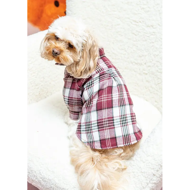 Сорочка картата весна марсала RUB-68