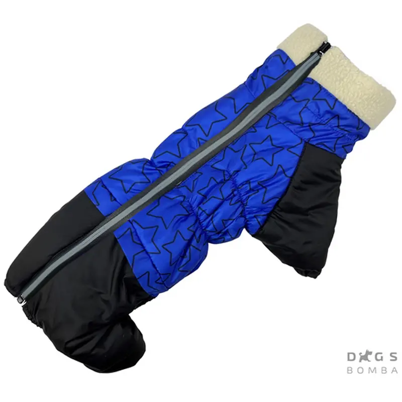 Зимовий комбінезон ДЛЯ ТАКС зірки синій RT-13
